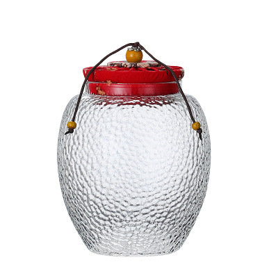 Hot sell glass sealed jar cloth cover creative snacks glass storage jar grains coffee tea jar