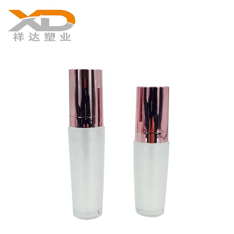 Hot sell stock pearl white oval round acrylic cosmetic jars 15g 30g 50g for cream with customized silk print