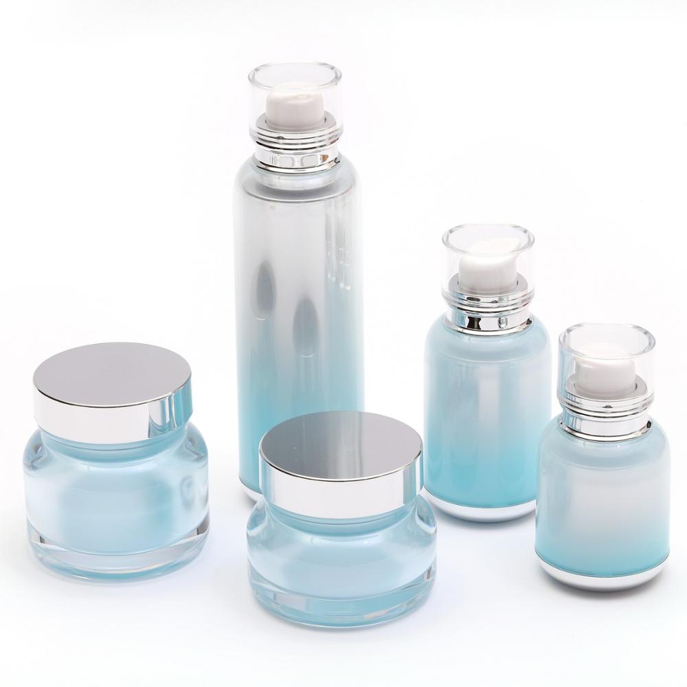 Hot sell white round double wall cosmetics acrylic jar luxury airless bottle