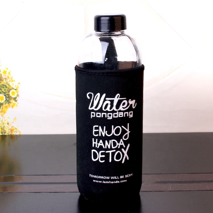 Hot selling 1000ml Round glass water bottle for juice beverage