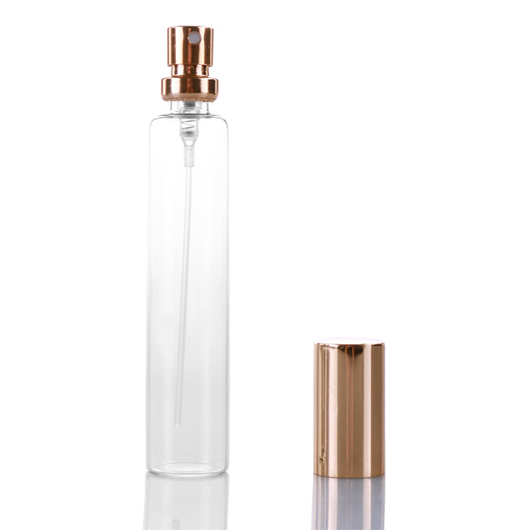 Hot selling 10ml 12ml 15ml classic travel cylindrical crimp neck perfume bottles china with sprayer pump