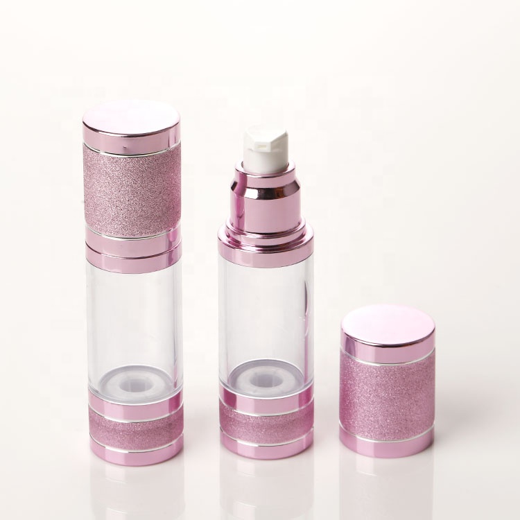 Hot selling 15ml 30ml 50ml 100ml gold silver cosmetic lotion airless pump bottle