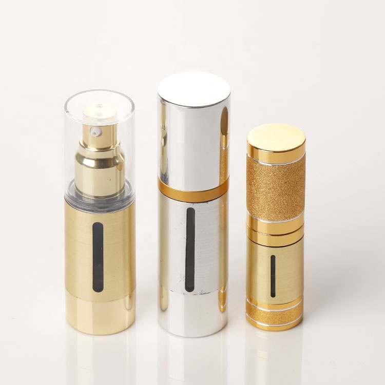 Hot selling 15ml 30ml 50ml 100ml gold silver cosmetic lotion airless pump bottle