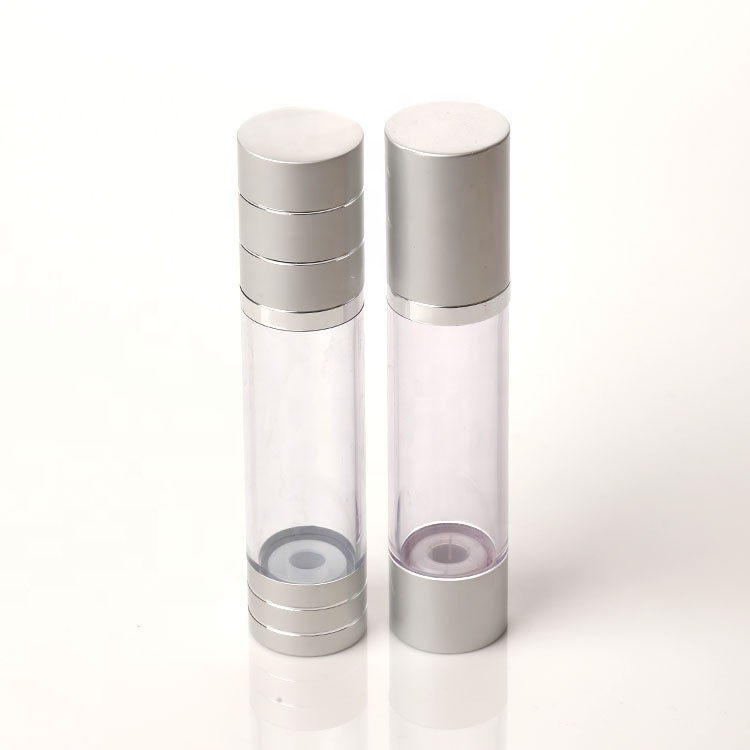 Hot selling 15ml 30ml 50ml 100ml gold silver cosmetic lotion airless pump bottle