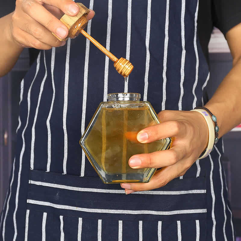 Hot selling 220ml 380ml clear glass honey jar with bamboo lid