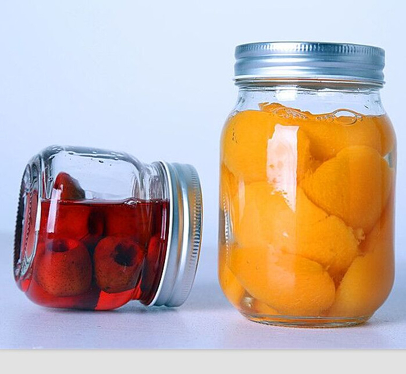 Hot selling 250ml 500ml fermenting frutta del prato glass mason jar for jam with metal lid