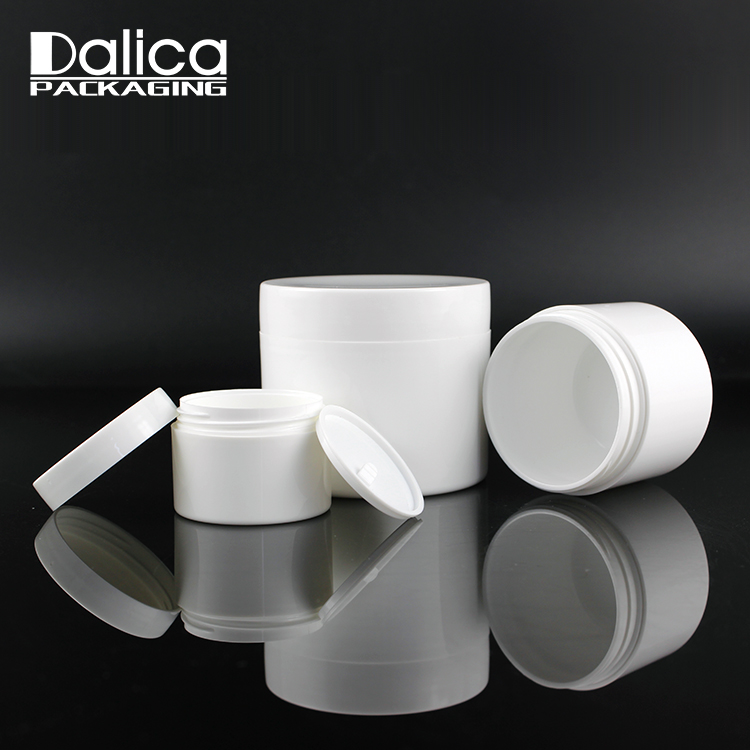 Hot selling 50ml 100ml white black plastic cosmetic jar PP body cream jar