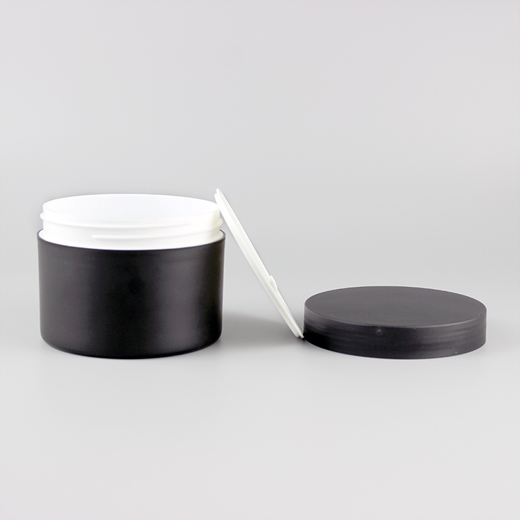 Hot selling 50ml 100ml white black plastic cosmetic jar PP body cream jar