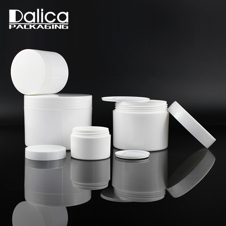 Hot selling 50ml 100ml white black plastic cosmetic jar PP body cream jar