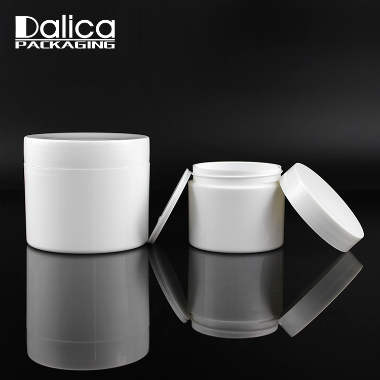 Hot selling 50ml 100ml white black plastic cosmetic jar PP body cream jar