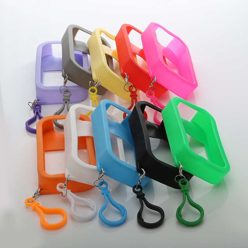 Hot selling 50ml empty plastic hand sanitizer credit card type refillable perfume spray disinfectant bottle with keychain