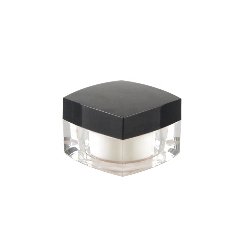 Hot selling 5g 10g 30g 50g Clear Matte Black Cosmetic Jars Square Shape with Black PP Cap