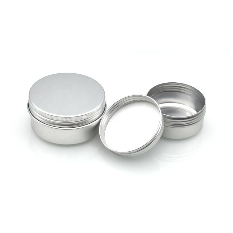 Hot selling 5ml 10ml 15ml 1/2oz 30ml 1oz 60ml 2oz 80ml 100ml 120ml 150ml aluminum Cosmetic tins round candle jar with screw lids