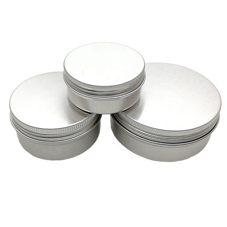 Hot selling 5ml 10ml 15ml 1/2oz 30ml 1oz 60ml 2oz 80ml 100ml 120ml 150ml aluminum Cosmetic tins round candle jar with screw lids