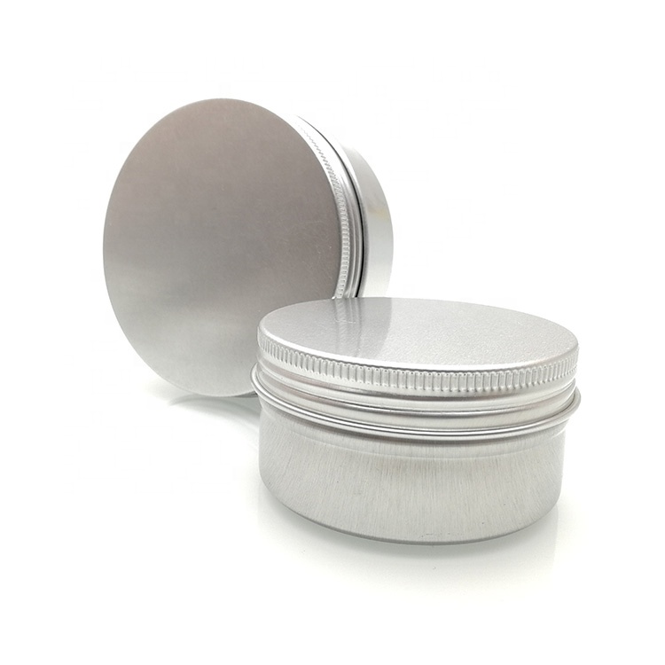 Hot selling 5ml 10ml 15ml 1/2oz 30ml 1oz 60ml 2oz 80ml 100ml 120ml 150ml aluminum Cosmetic tins round candle jar with screw lids