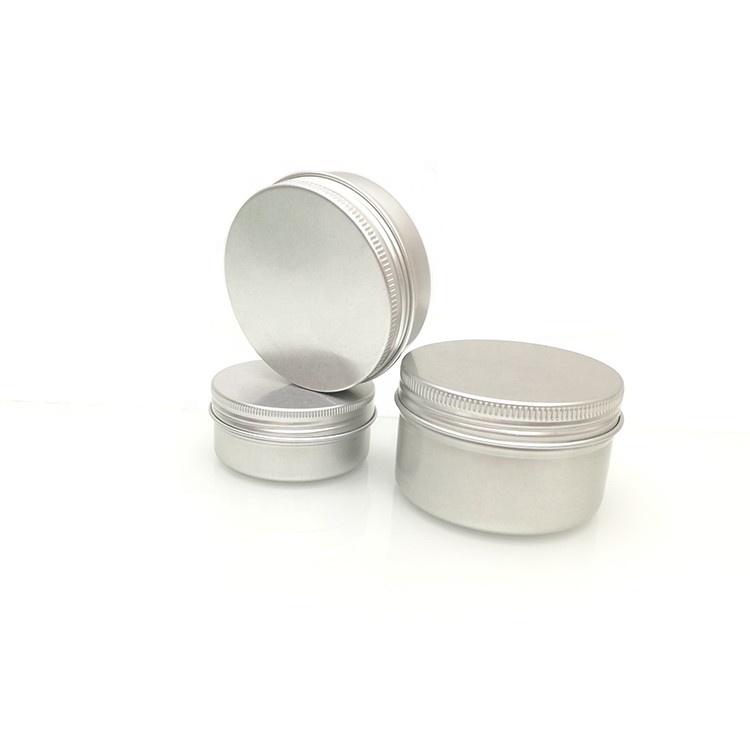 Hot selling 5ml 10ml 15ml 1/2oz 30ml 1oz 60ml 2oz 80ml 100ml 120ml 150ml aluminum Cosmetic tins round candle jar with screw lids
