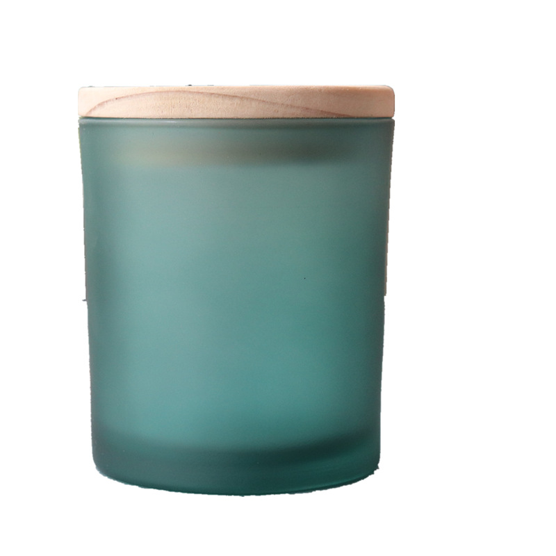 Hot selling 5oz 8oz frosted glass candle holder high quality matte custom glass candle jar