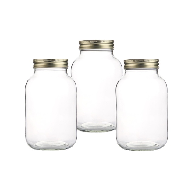 Hot selling 8oz 16oz 30oz mason honey glass jar with metal screw lid