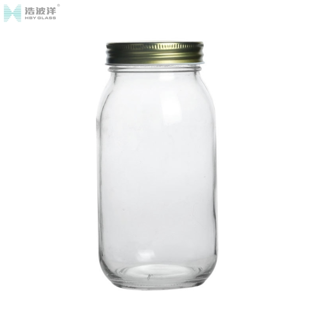 Hot selling 8oz 16oz 30oz mason honey glass jar with metal screw lid
