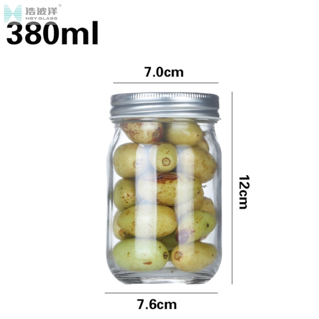 Hot selling 8oz 16oz 30oz mason honey glass jar with metal screw lid