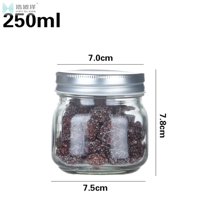 Hot selling 8oz 16oz 30oz mason honey glass jar with metal screw lid