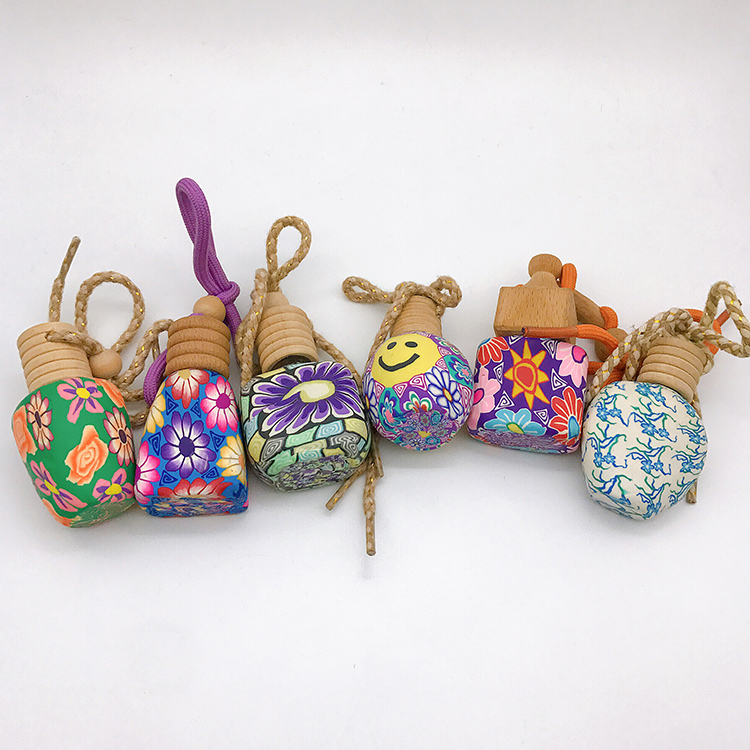 Hot selling Latest Design Car Perfume Bottle Mini Glass Bottle Colored Painting Perfume Bottle