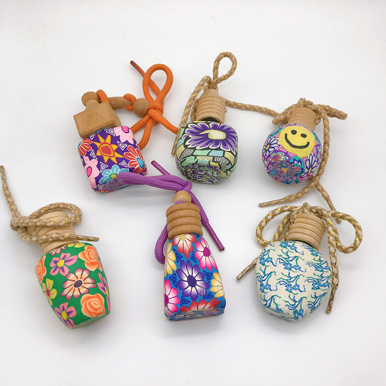 Hot selling Latest Design Car Perfume Bottle Mini Glass Bottle Colored Painting Perfume Bottle