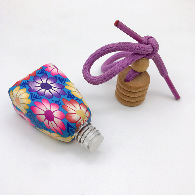 Hot selling Latest Design Car Perfume Bottle Mini Glass Bottle Colored Painting Perfume Bottle