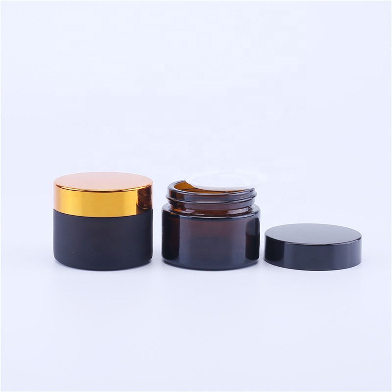 Hot selling Luxury Cream Jar 50g Frost Custom Amber Glass Jar For Face Care