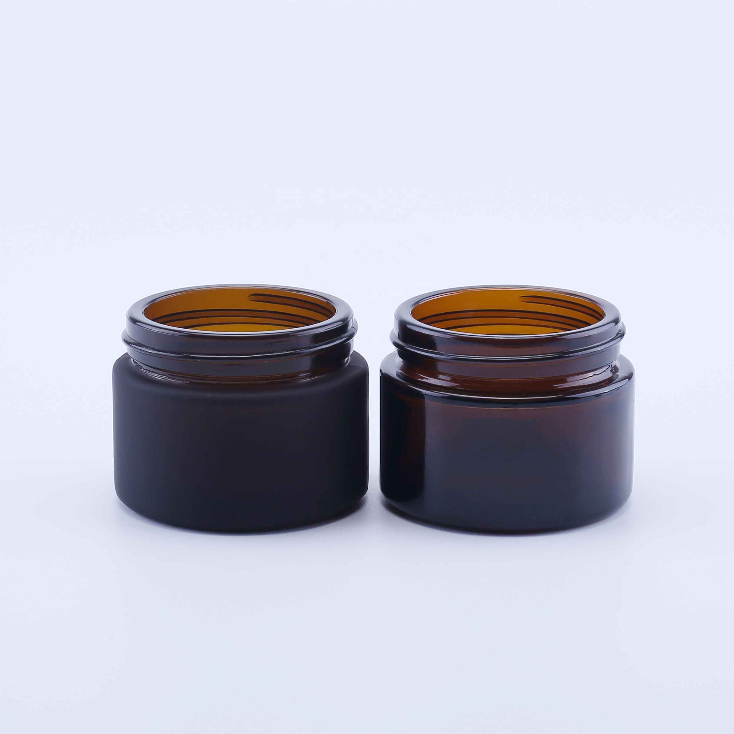 Hot selling Luxury Cream Jar 50g Frost Custom Amber Glass Jar For Face Care