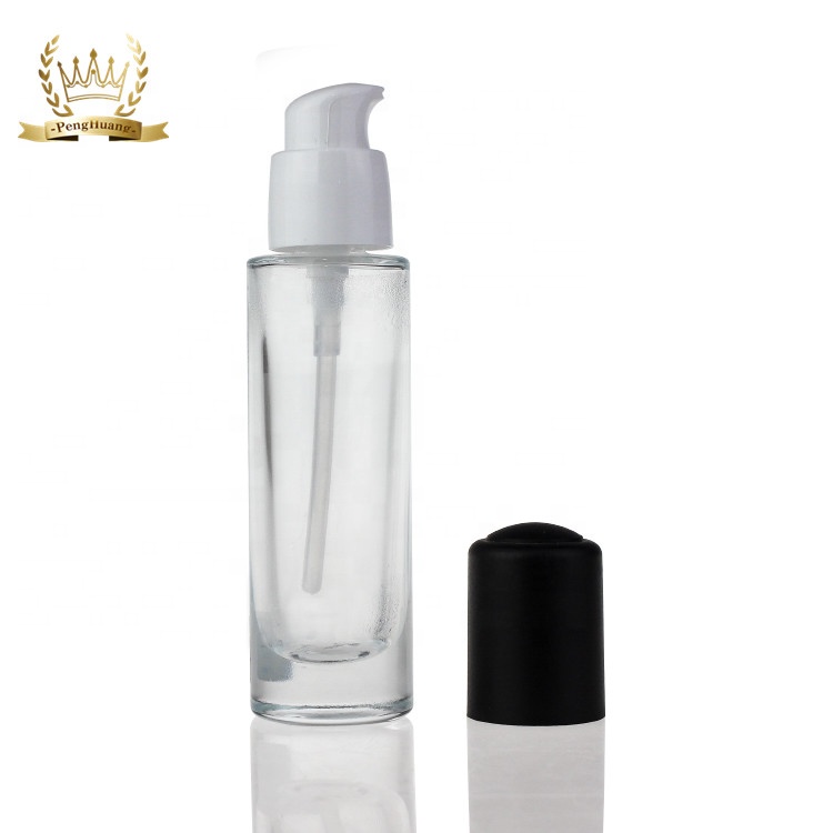 Hot selling Round cosmetic Lotion Bottle Glass Foundation Bottle