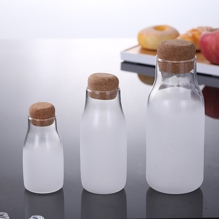 Hot selling cheap glass bottles wholesale 600 ml kitchen glass jars new product glass storage jar with cork lid