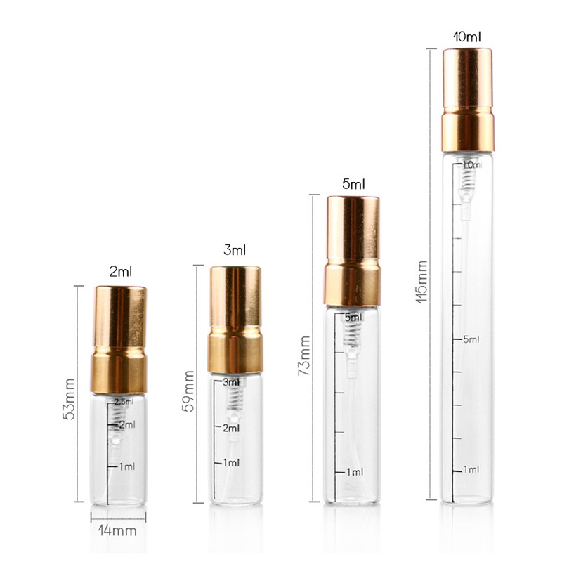 Hot selling crystal glass material 2ml 3ml 5ml refillable perfume bottle empty pocket spray bottle