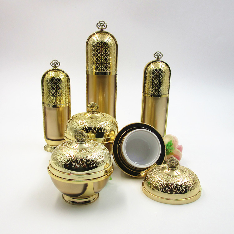 Hot selling custom logos luxury acrylic face cream round empty cosmetic pots