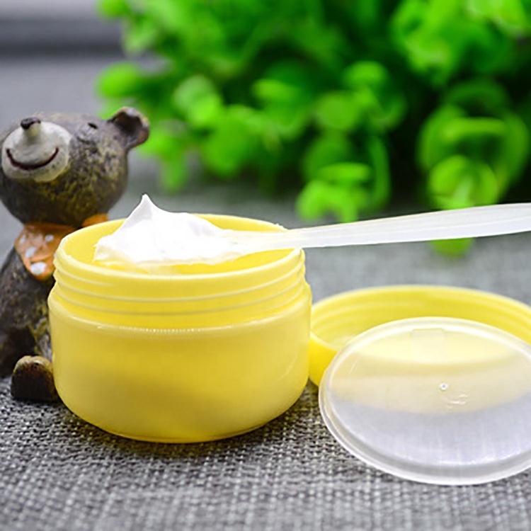 Hot selling custom made yellow cute plastic fancy scrub cream jars 150g 200g