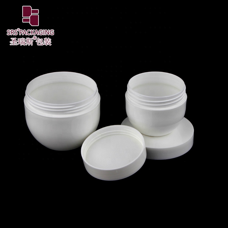 Hot-selling customized white plastic cone shape pot 50g 100g glossy double wall pp jar