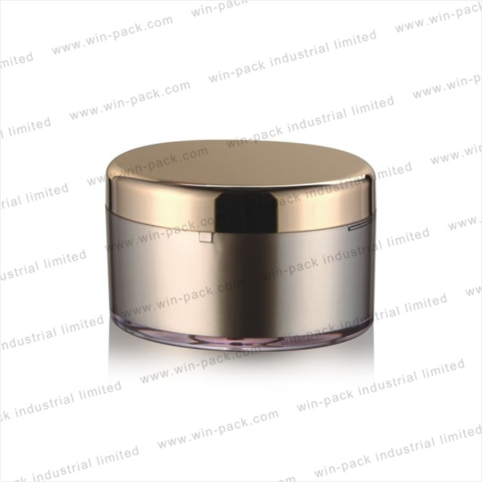 Hot selling empty oval shape gold acrylic cosmetic cream jar 100g