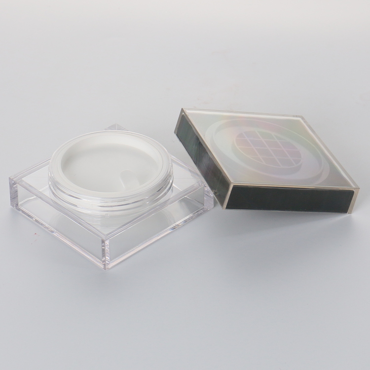 Hot selling empty plastic cosmetic loose powder packaging cream jar ABS cream jar red pink top loose powder jar sifter