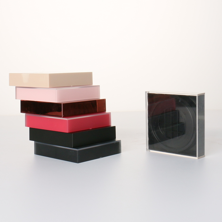 Hot selling empty plastic cosmetic loose powder packaging cream jar ABS cream jar red pink top loose powder jar sifter