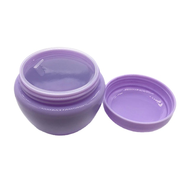 Hot selling empty purple plastic cosmetic jar for cream packaging
