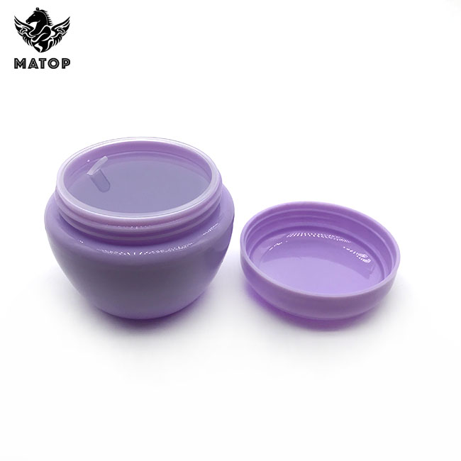 Hot selling empty purple plastic cosmetic jar for cream packaging