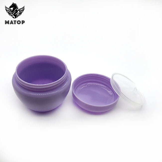 Hot selling empty purple plastic cosmetic jar for cream packaging