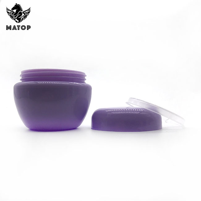 Hot selling empty purple plastic cosmetic jar for cream packaging