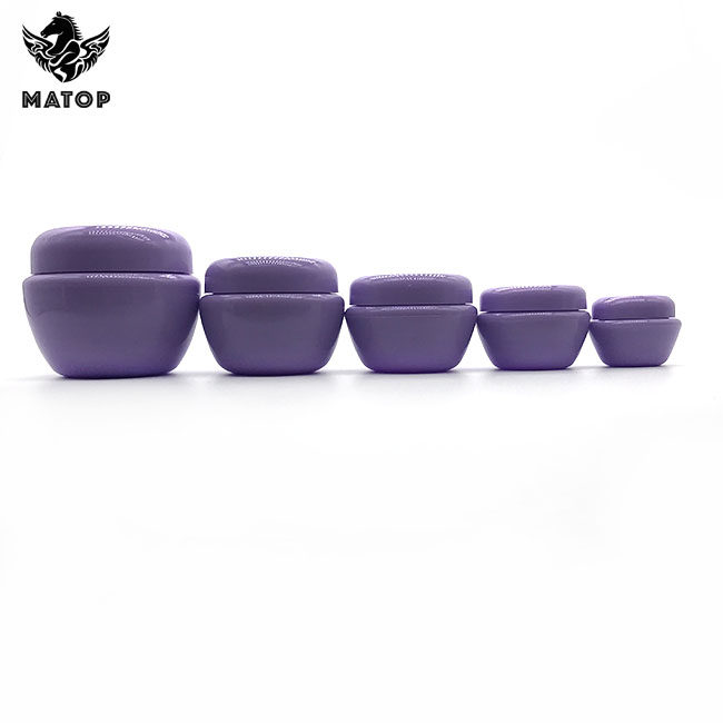 Hot selling empty purple plastic cosmetic jar for cream packaging
