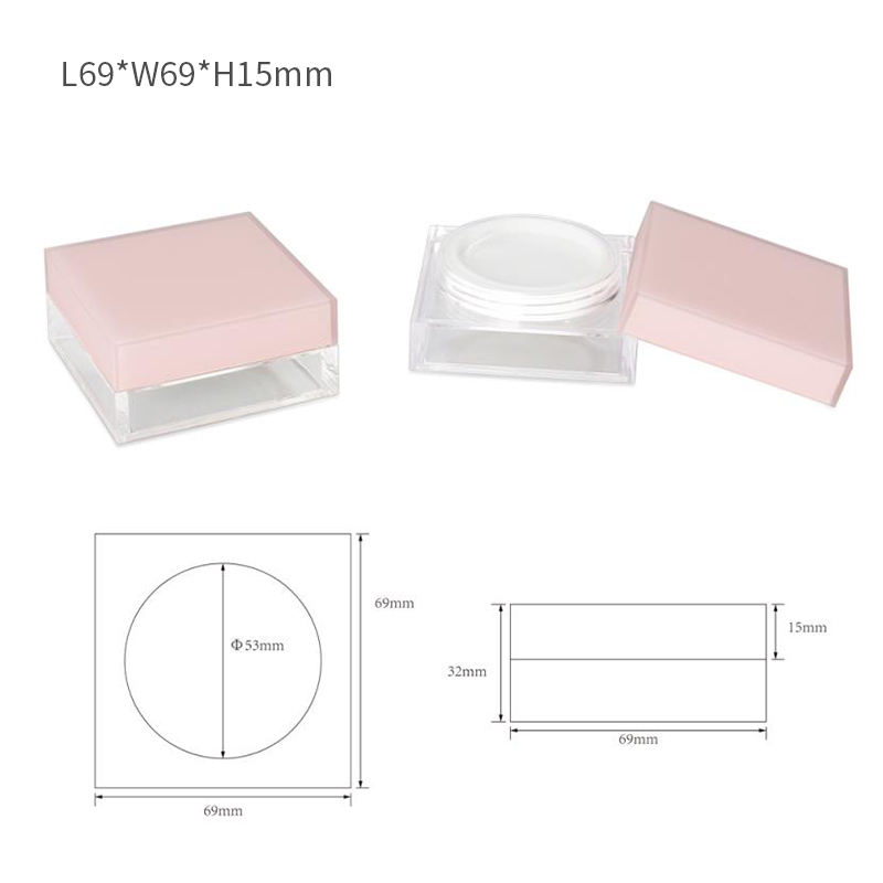 Hot selling fashionable empty plastic cosmetic loose powder cream jar ABS cream jar loose powder jar with sifter and pink cap