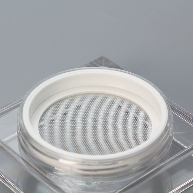 Hot selling fashionable empty plastic cosmetic loose powder cream jar ABS cream jar loose powder jar with sifter and pink cap