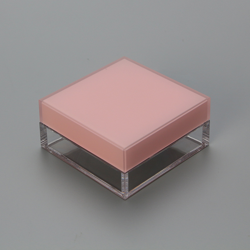 Hot selling fashionable empty plastic cosmetic loose powder cream jar ABS cream jar loose powder jar with sifter and pink cap