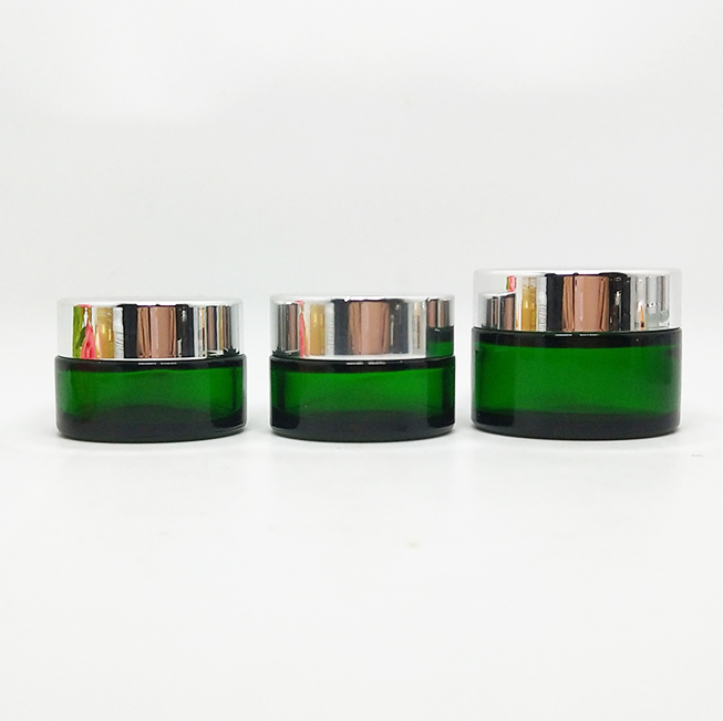 Hot selling frosted wide mouth cosmetic jar cosmetic glass bottle cosmetic packaging fancy glass jars