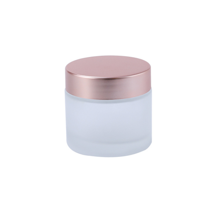 Hot selling frosted wide mouth cosmetic jar cosmetic glass bottle cosmetic packaging fancy glass jars
