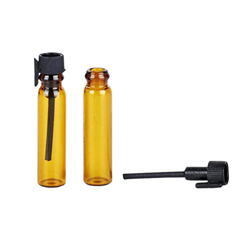 Hot-selling glass vials for perfume 1ml essential oil bottle glass 1ml blue amber small glass bottles with lid